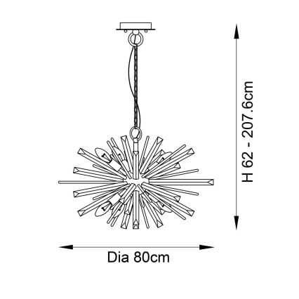 Endon 81935 - Chain-hung chandelier 8xE14/40W/230V gold finish