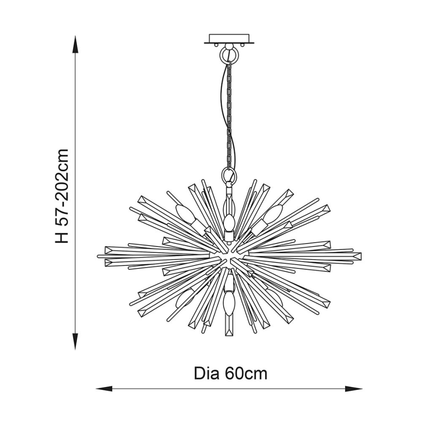 Endon 81936 - Chain-hung chandelier 6xE14/40W/230V, gold finish