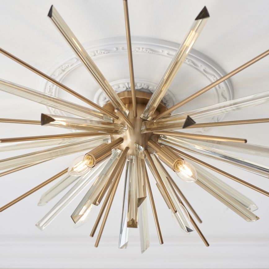 Endon 81937 - 4-Light Ceiling Fixture 4xE14/40W/230V, Ø 80 cm, Gold Finish