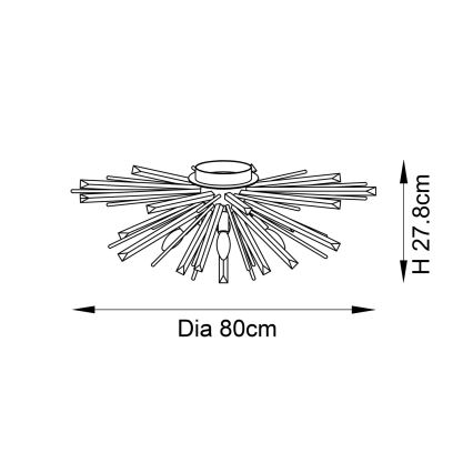 Endon 81937 - 4-Light Ceiling Fixture 4xE14/40W/230V, Ø 80 cm, Gold Finish