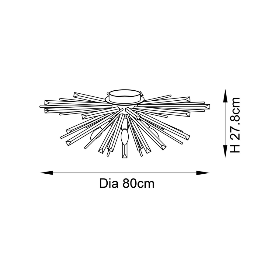Endon 81937 - 4-Light Ceiling Fixture 4xE14/40W/230V, Ø 80 cm, Gold Finish