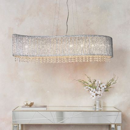 Endon 81979 - GALINA crystal chandelier on cable 8xG9/25W/230V polished chrome