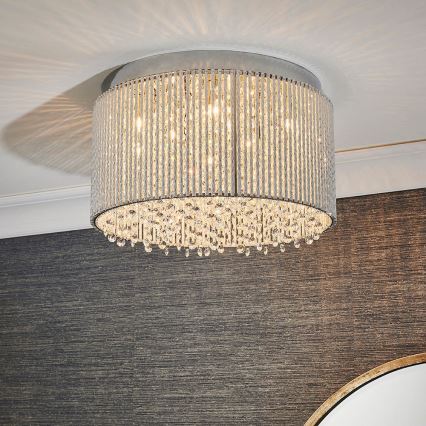 Endon 81980 - Crystal ceiling light GALINA 10xG9/25W/230V matte chrome