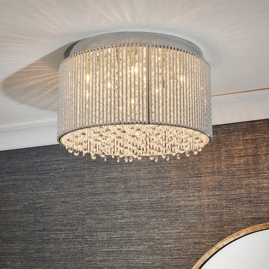 Endon 81980 - Crystal ceiling light GALINA 10xG9/25W/230V matte chrome
