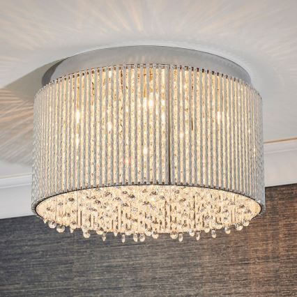 Endon 81980 - Crystal ceiling light GALINA 10xG9/25W/230V matte chrome
