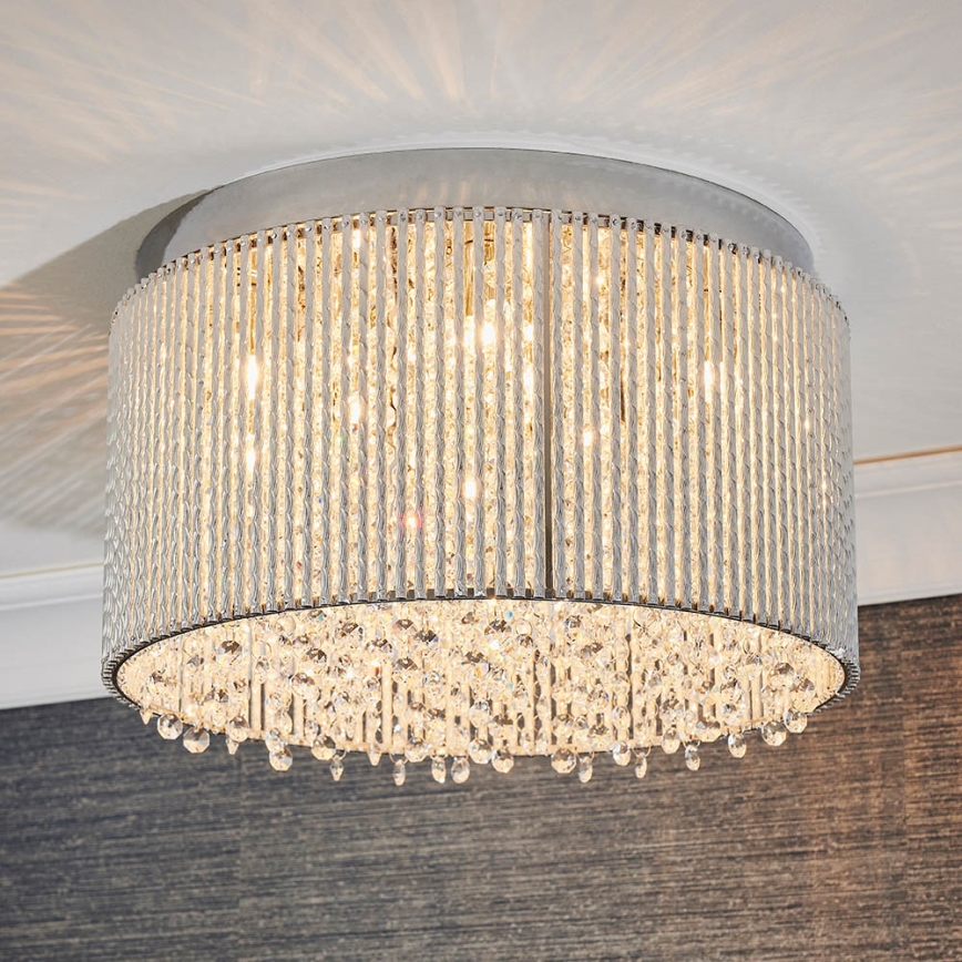 Endon 81980 - Crystal ceiling light GALINA 10xG9/25W/230V matte chrome