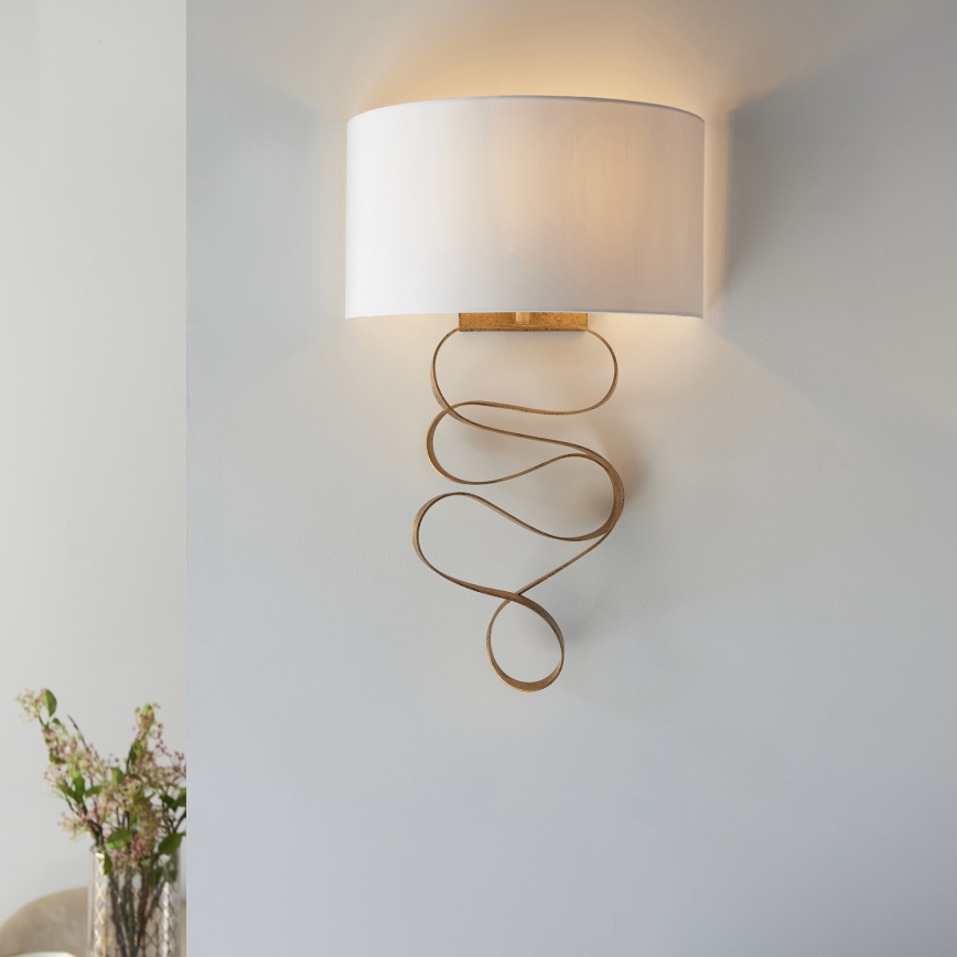 Endon 82070 - Wall Light 1xE27/10W/230V White/Brass