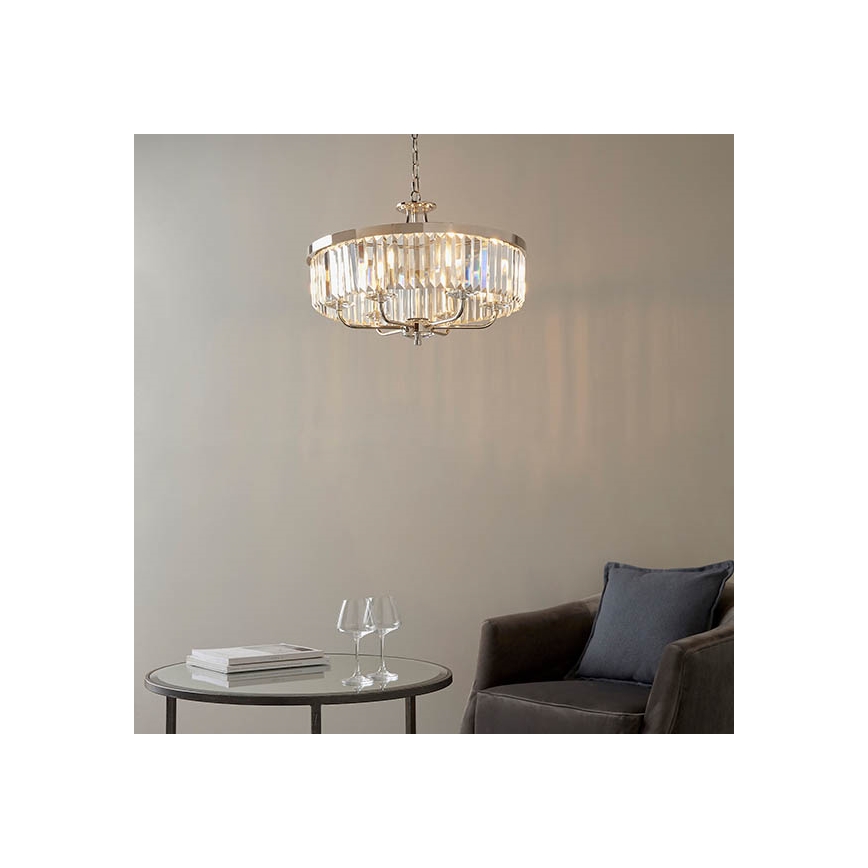 Endon 90263 - CHESTERFIELD chain chandelier 6xE14/6W/230V Ø 55 cm polished chrome
