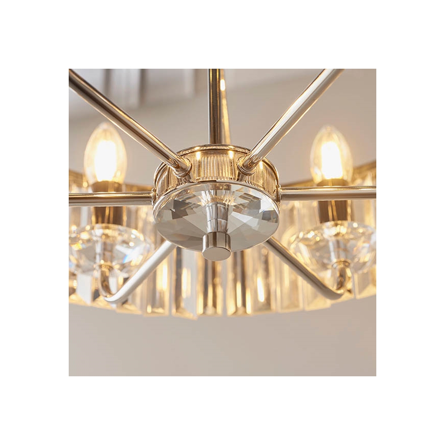Endon 90263 - CHESTERFIELD chain chandelier 6xE14/6W/230V Ø 55 cm polished chrome