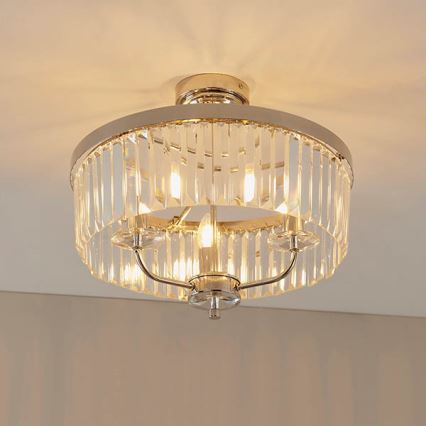 Endon 90264 - CHESTERFIELD Flush-Mounted Chandelier 3xE14/6W/230V Polished Chrome