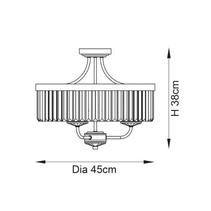 Endon 90264 - CHESTERFIELD Flush-Mounted Chandelier 3xE14/6W/230V Polished Chrome