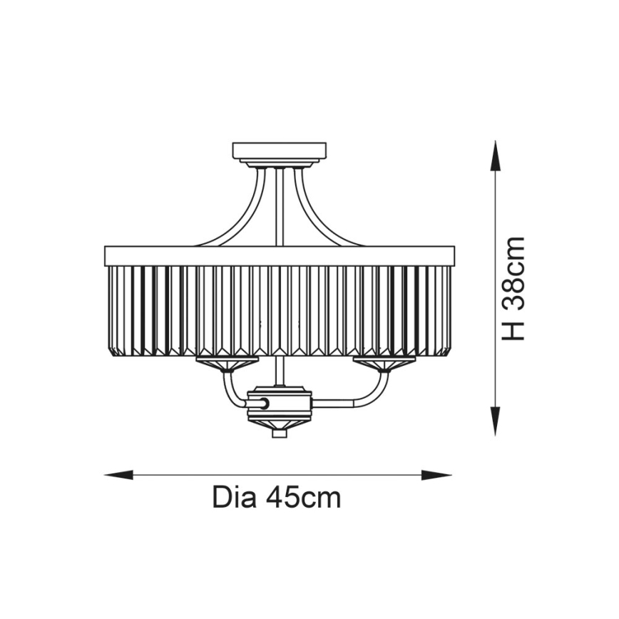 Endon 90264 - CHESTERFIELD Flush-Mounted Chandelier 3xE14/6W/230V Polished Chrome