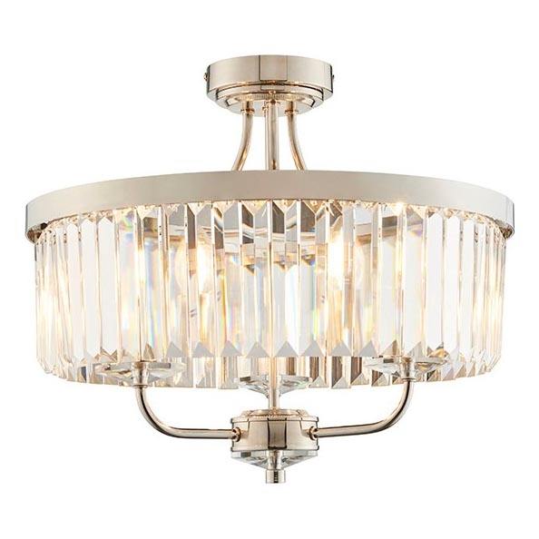 Endon 90264 - Flush-mount chandelier CHESTERFIELD 3xE14/6W/230V diam. 45 cm polished chrome