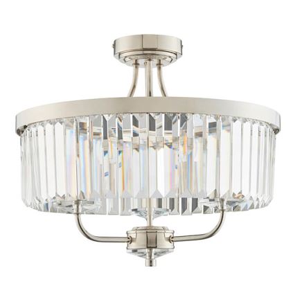 Endon 90264 - Flush-mount chandelier CHESTERFIELD 3xE14/6W/230V diam. 45 cm polished chrome