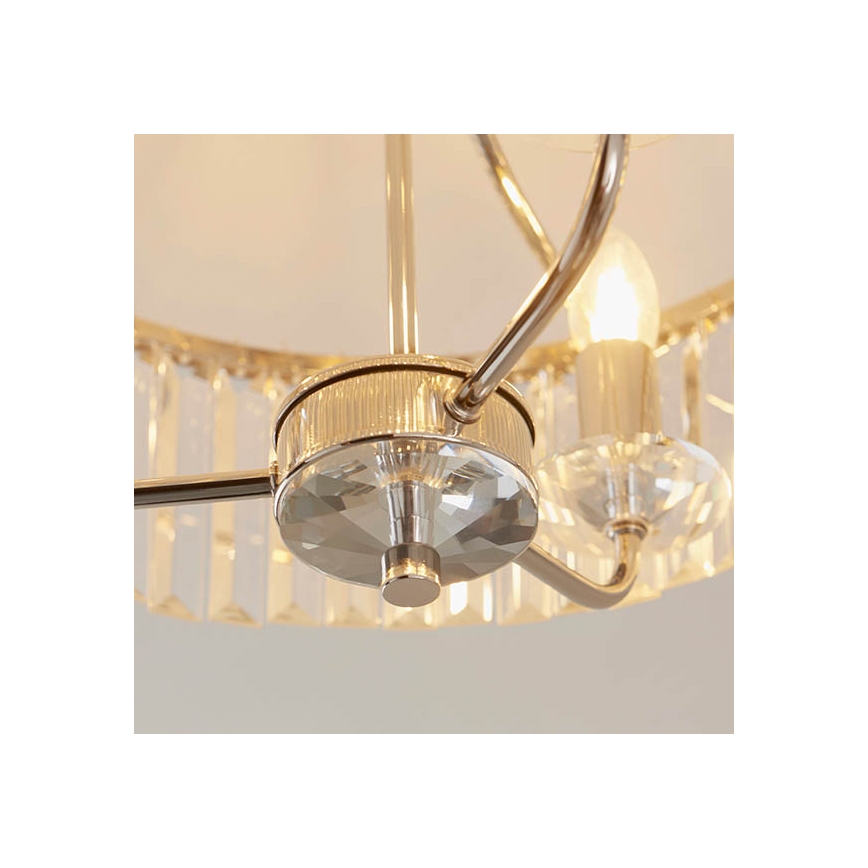 Endon 90264 - Flush-mount chandelier CHESTERFIELD 3xE14/6W/230V diam. 45 cm polished chrome