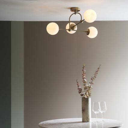 Endon 90843 - ONTARIO flush-mounted chandelier 4xE14/7W/230V brass