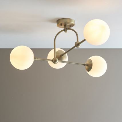 Endon 90843 - ONTARIO flush-mounted chandelier 4xE14/7W/230V brass