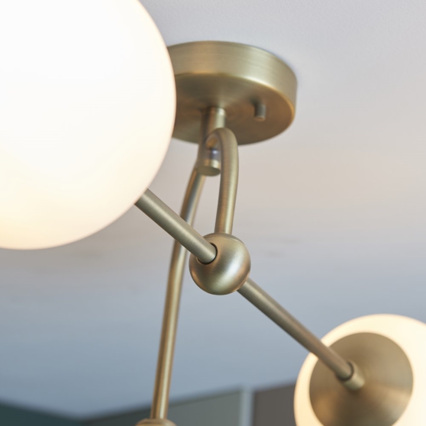 Endon 90843 - ONTARIO flush-mounted chandelier 4xE14/7W/230V brass