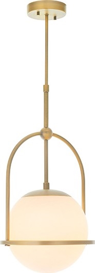 Endon 90844 - ONTARIO Rod-Mounted Pendant Light 1xE27/10W/230V, Brass