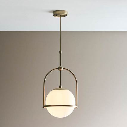 Endon 90844 - ONTARIO Rod-Mounted Pendant Light 1xE27/10W/230V, Brass