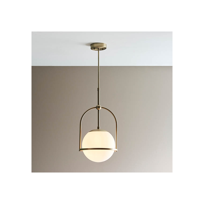 Endon 90844 - ONTARIO Rod-Mounted Pendant Light 1xE27/10W/230V, Brass