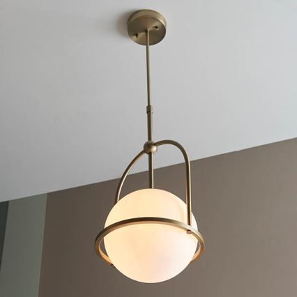 Endon 90844 - ONTARIO Rod-Mounted Pendant Light 1xE27/10W/230V, Brass