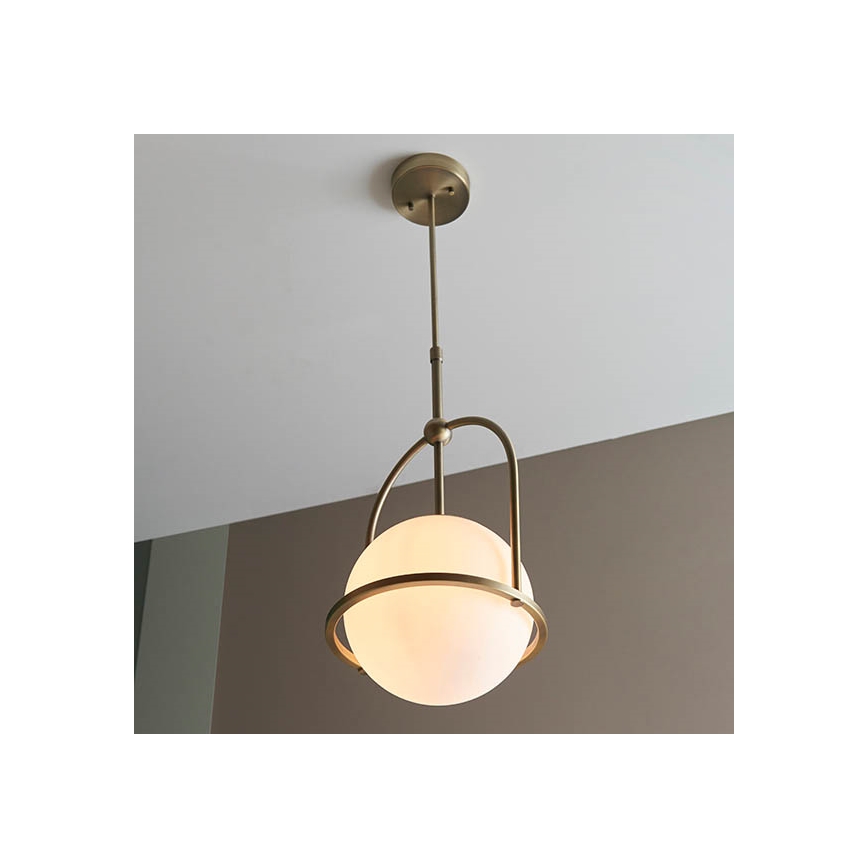 Endon 90844 - ONTARIO Rod-Mounted Pendant Light 1xE27/10W/230V, Brass