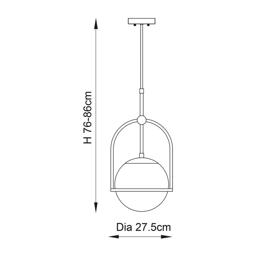 Endon 90844 - ONTARIO Rod-Mounted Pendant Light 1xE27/10W/230V, Brass
