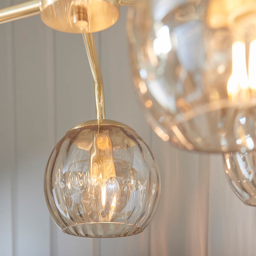 Endon 91969 - DIMPLE rod-mounted chandelier 5xE14/7W/230V gold