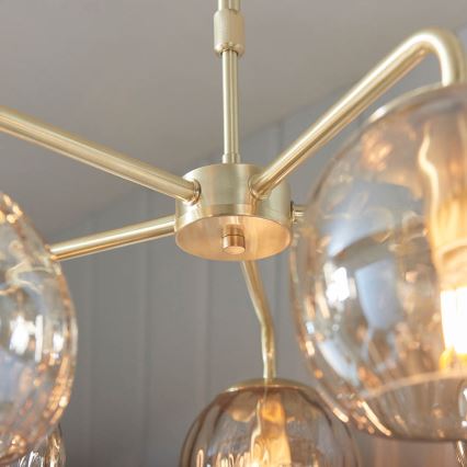 Endon 91969 - DIMPLE rod-mounted chandelier 5xE14/7W/230V gold