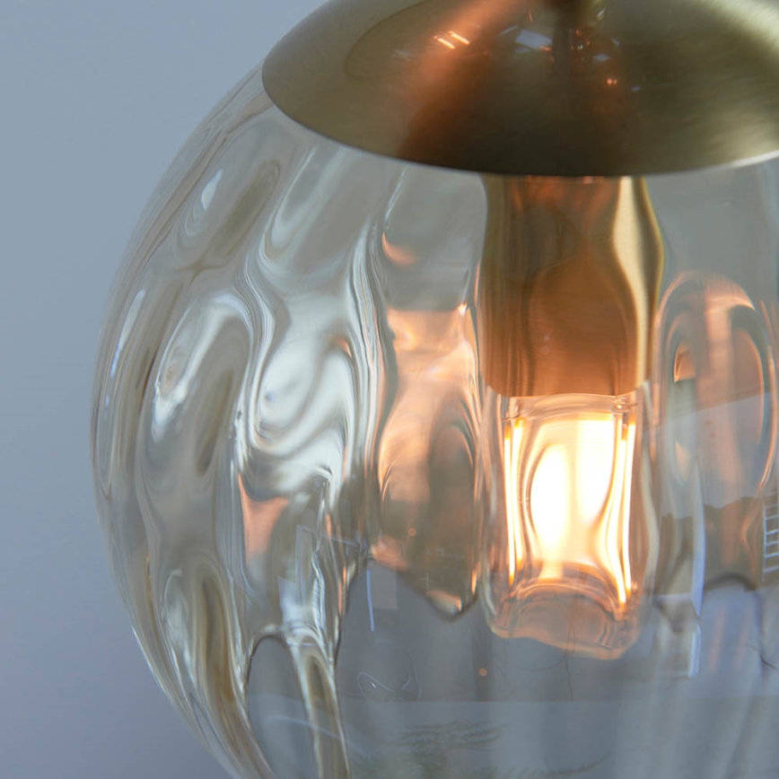 Endon 91971 - DIMPLE cable-suspended pendant 3xE14/7W/230V, gold/smoky beige