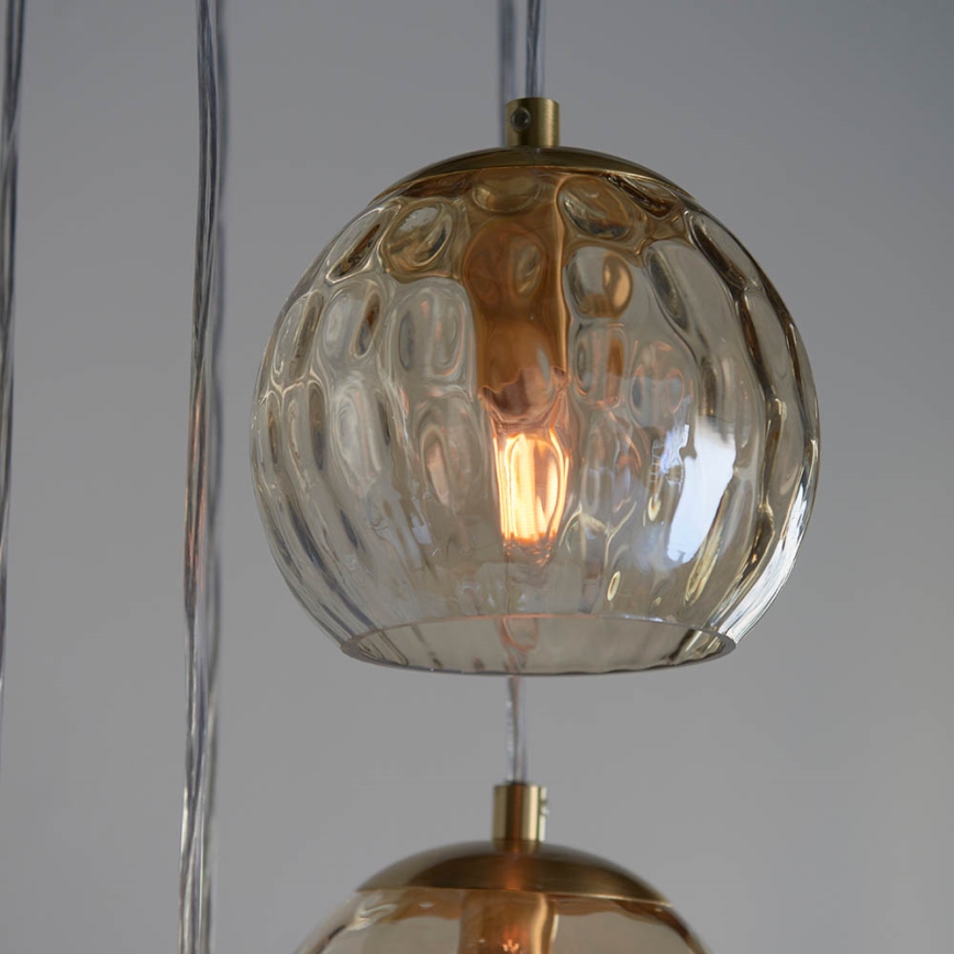 Endon 91972 - DIMPLE cable pendant light 5xE14/7W/230V gold/smoked beige