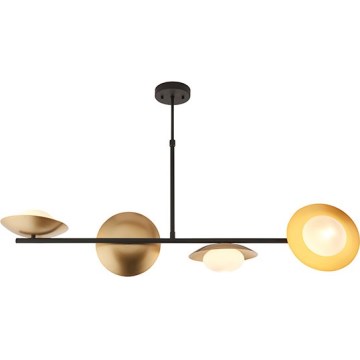 Endon 92036 - RUFFLE cable-hung pendant 4xG9/3W/230V brass/black