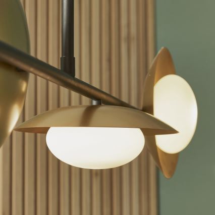 Endon 92036 - RUFFLE cable-hung pendant 4xG9/3W/230V brass/black