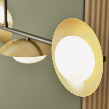 Endon 92036 - RUFFLE cable-hung pendant 4xG9/3W/230V brass/black
