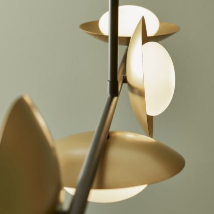 Endon 92036 - RUFFLE cable-hung pendant 4xG9/3W/230V brass/black