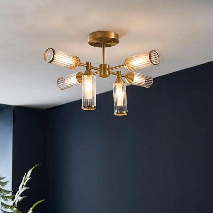 Endon 92213 - Rod-mounted pendant 6xG9/3W/230V brass
