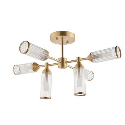 Endon 92213 - Rod-mounted pendant 6xG9/3W/230V brass