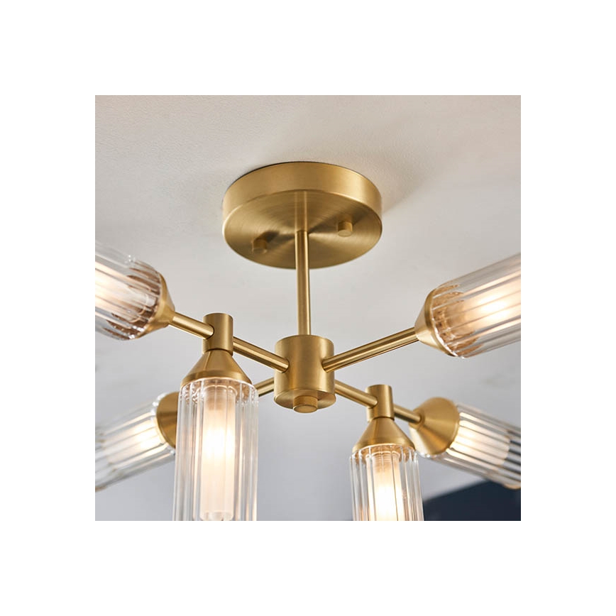 Endon 92213 - Rod-mounted pendant 6xG9/3W/230V brass
