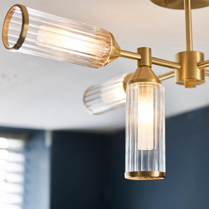 Endon 92213 - Rod-mounted pendant 6xG9/3W/230V brass