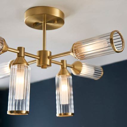 Endon 92213 - Rod-mounted pendant 6xG9/3W/230V brass