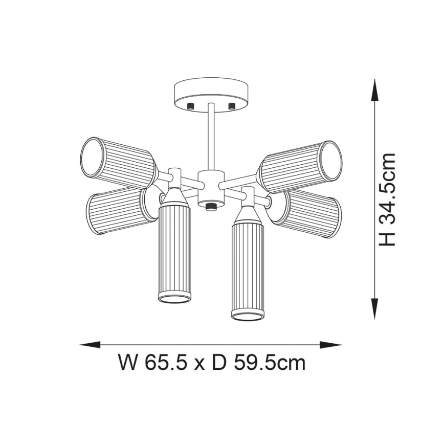 Endon 92213 - Rod-mounted pendant 6xG9/3W/230V brass