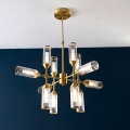Endon 92214 - TOUR Rod-Mounted Chandelier 12xG9/3W/230V Brass