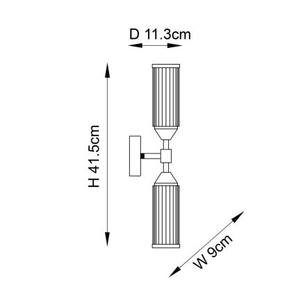 Endon 92229 - TOUR Wall Light 2xG9/3W/230V Brass