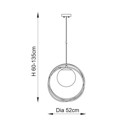 Endon 92488 - Cable-hung pendant light EMILIO 1xE27/10W/230V gold/white