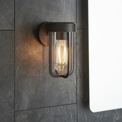 Endon 92857 - Bathroom wall light 1xE27/6W/230V IP44 bronze/black