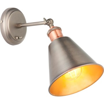 Endon 92866 - Wall-mounted spotlight HAL 1xE27/10W/230V matte chrome/copper