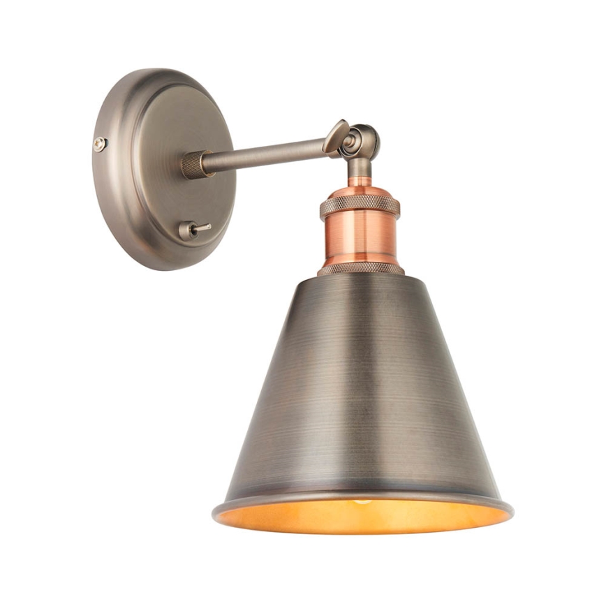 Endon 92866 - Wall-mounted spotlight HAL 1xE27/10W/230V matte chrome/copper