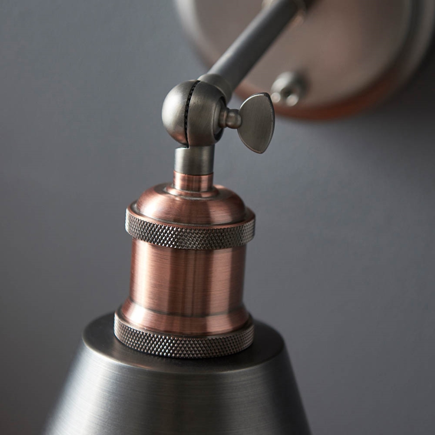 Endon 92866 - Wall-mounted spotlight HAL 1xE27/10W/230V matte chrome/copper