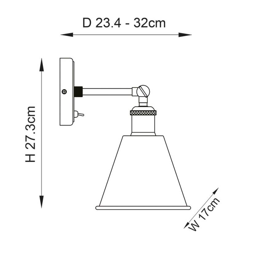 Endon 92866 - Wall-mounted spotlight HAL 1xE27/10W/230V matte chrome/copper